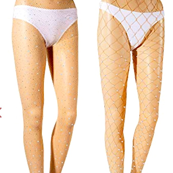 *NWT* 2 Pair of Rhinestone fishnet tights-OS - Picture 1 of 3